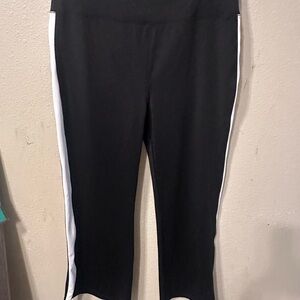 Lou & Grey Black Leggings with White Side Stripes